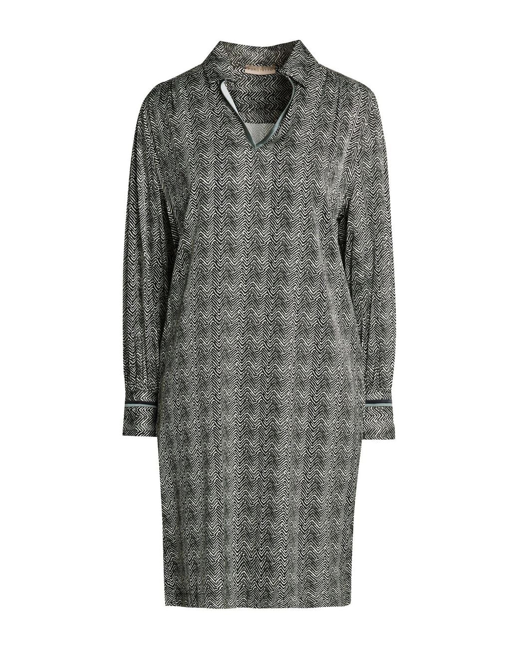 Purotatto Gray Mini Dress Viscose, Elastane, Silk