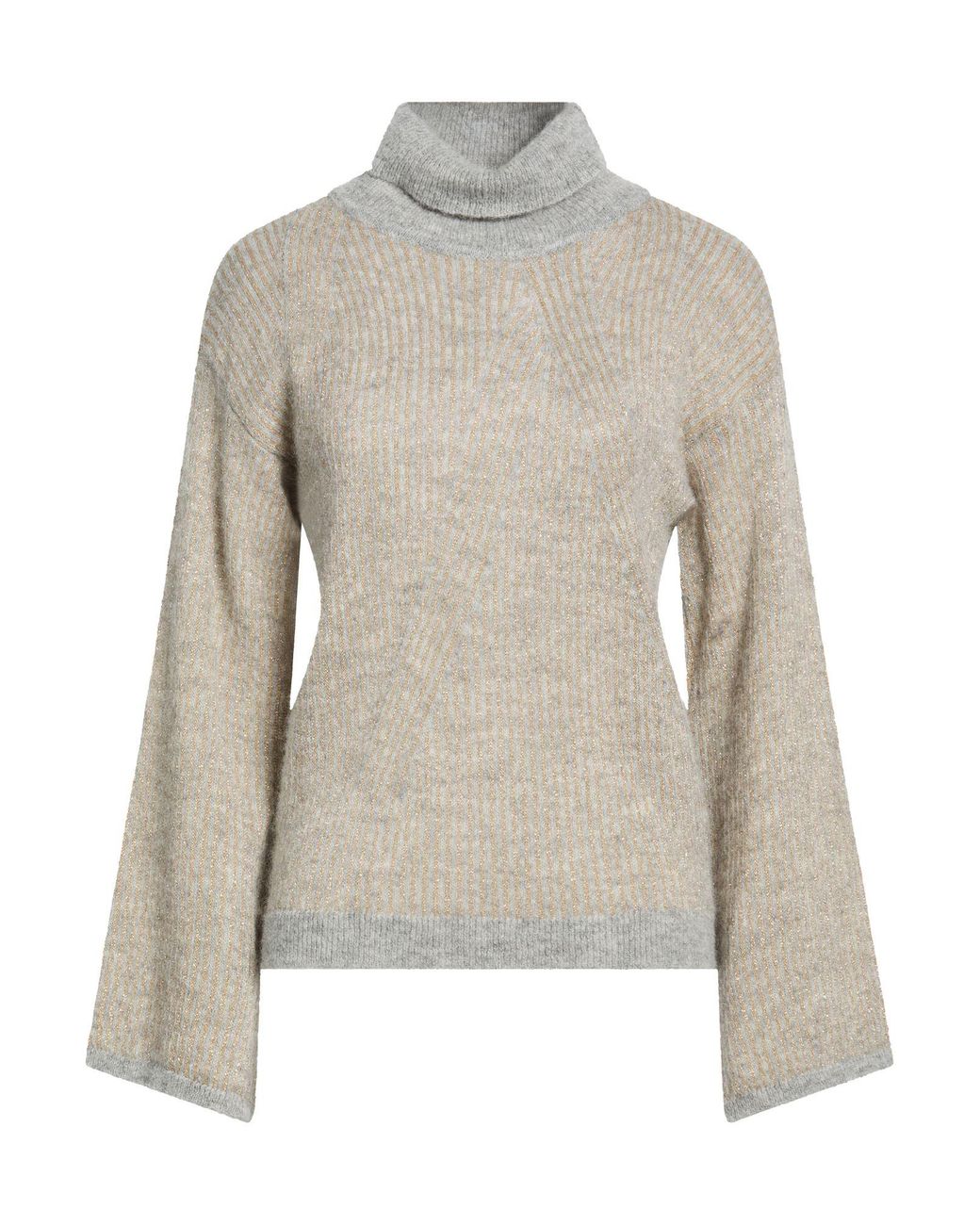 SIMONA CORSELLINI White Turtleneck Alpaca Wool, Polyamide, Viscose, Metal