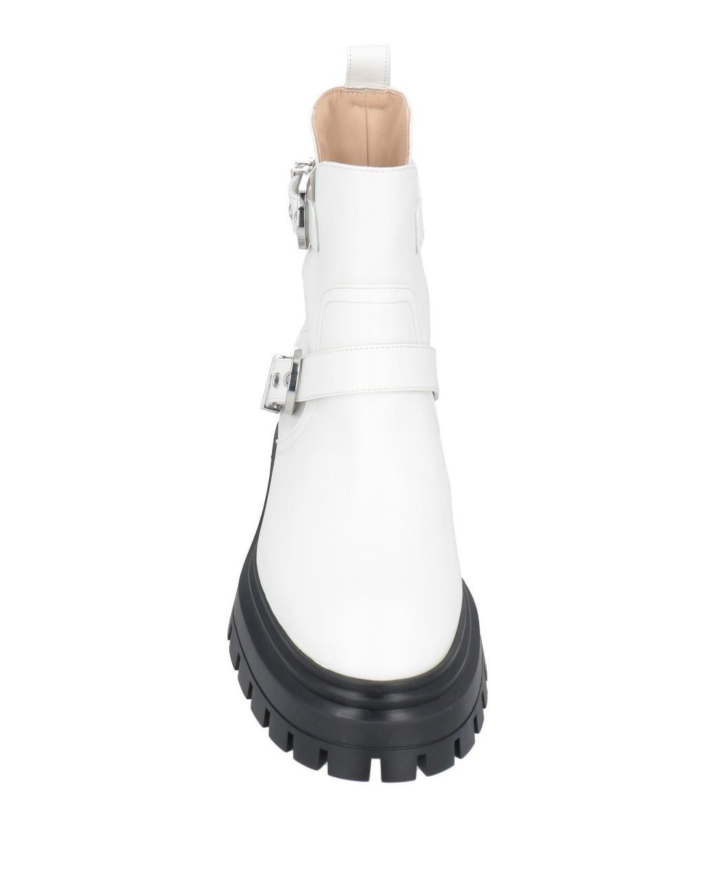 Stuart Weitzman White Ankle Boots Leather