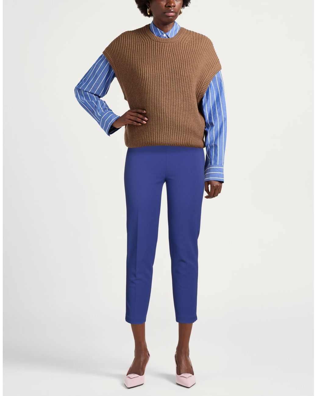 Elisabetta Franchi Blue Trouser
