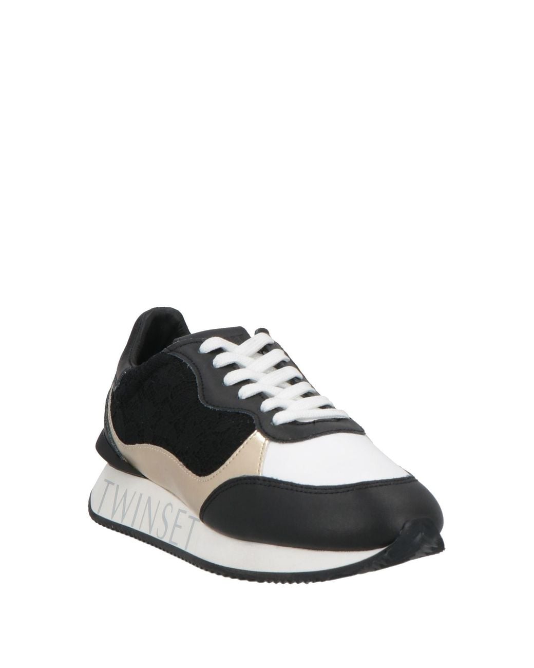 Twinset Black Sneakers Polyester, Polyurethane, Cow Leather