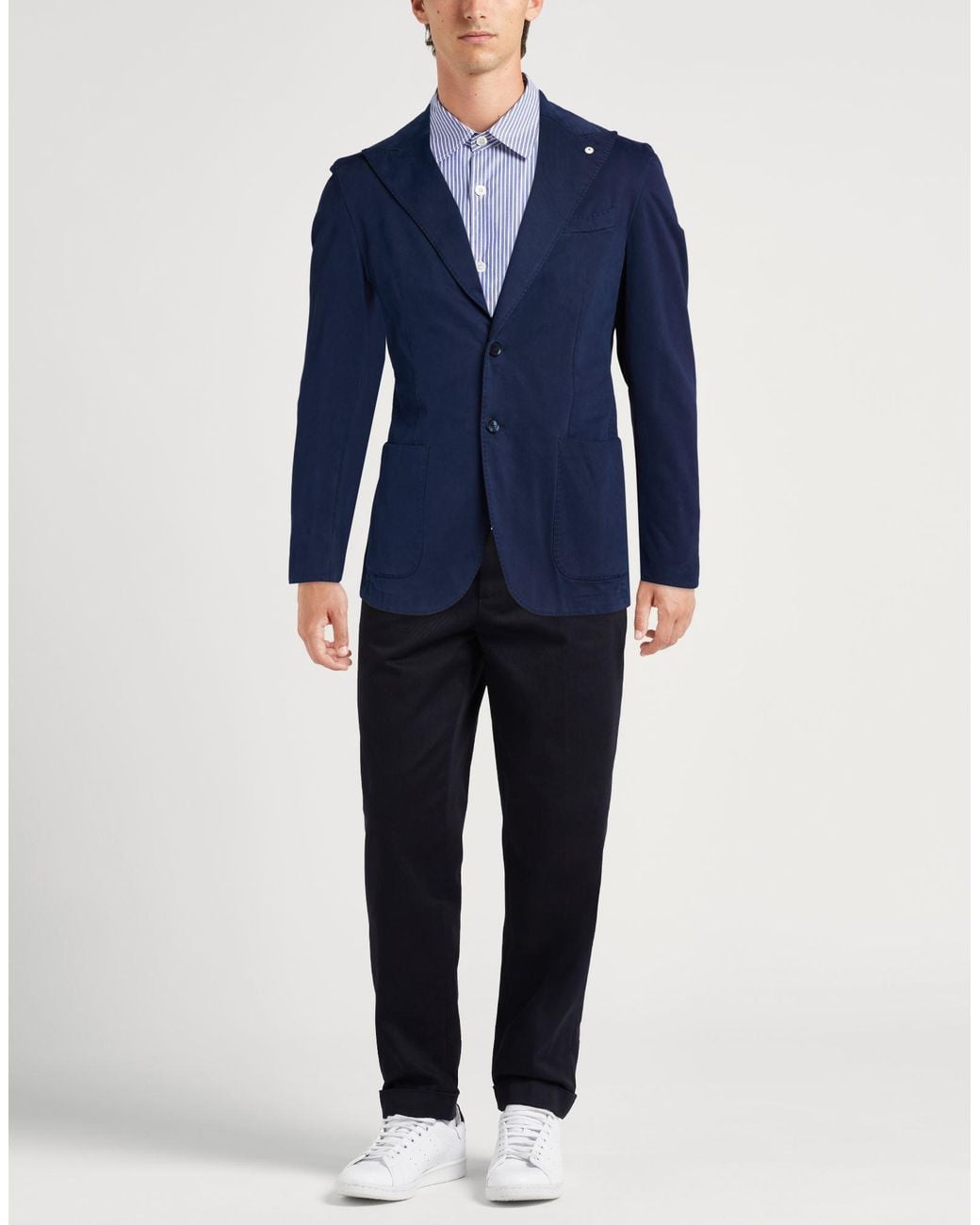 L.b.m. 1911 Blue Blazer Modal, Cotton, Elastane for men