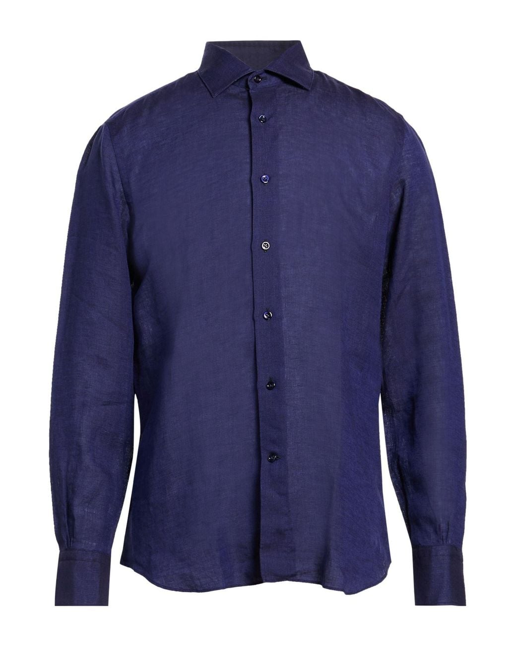 Mazzarelli Blue Shirt Linen for men