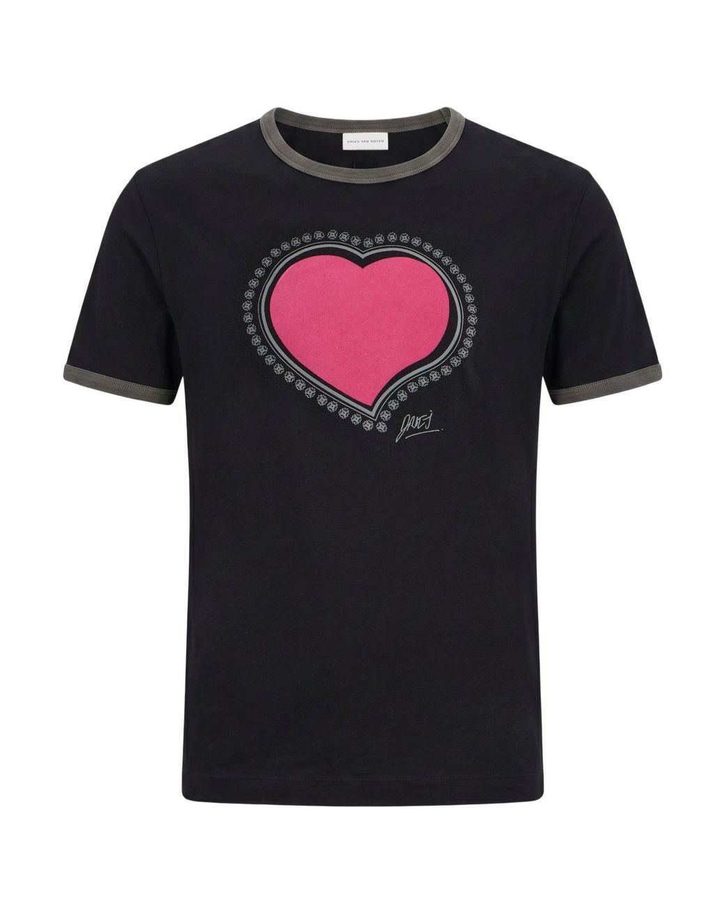 Dries Van Noten Black T-Shirt Cotton for men