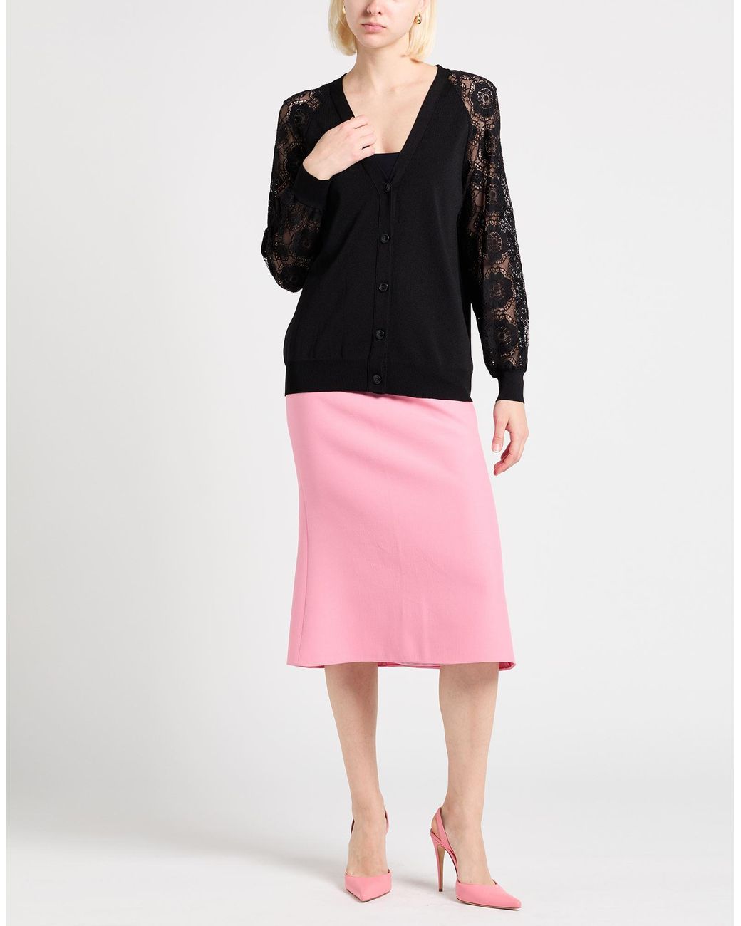 Boutique Moschino Black Cardigan Viscose, Polyamide, Cotton