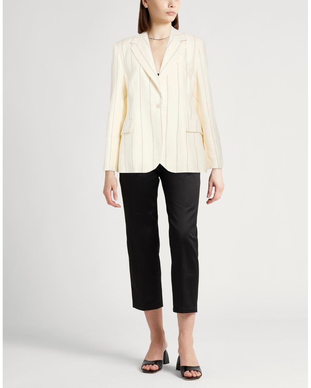 Eleventy White Ivory Blazer Linen, Wool