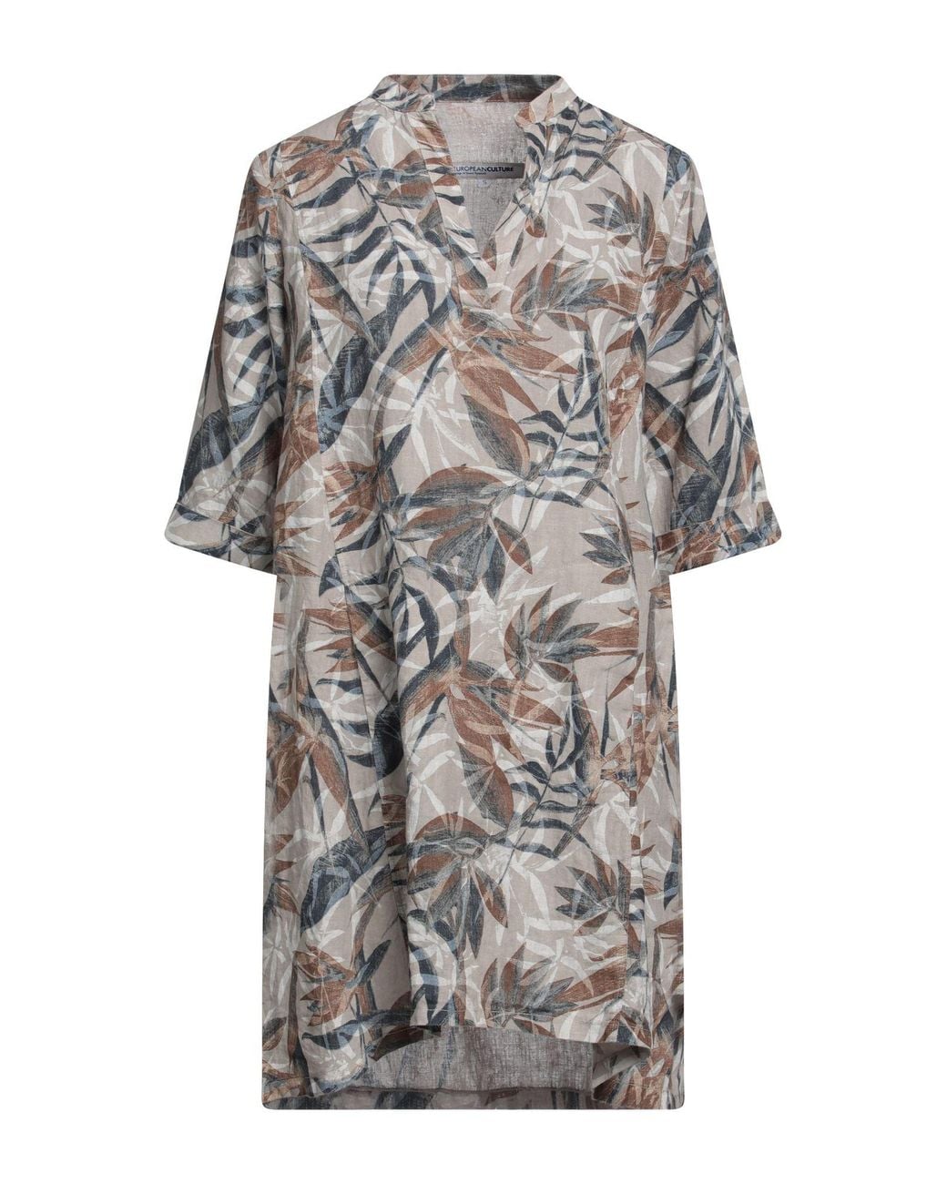 European Culture Gray Mini Dress