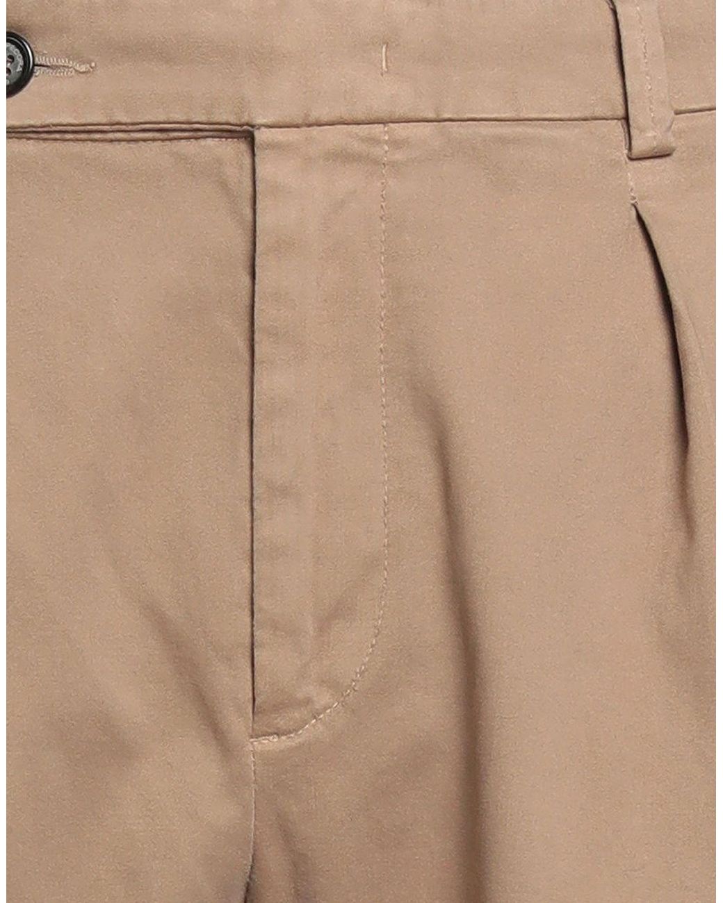 Paolo Pecora Natural Camel Pants Cotton, Elastane for men
