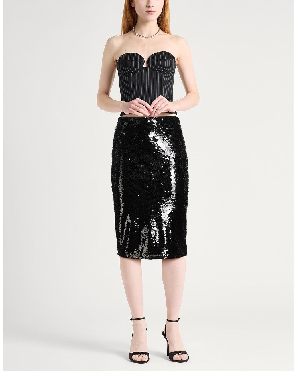 ARMANI EXCHANGE Black Midi Skirt