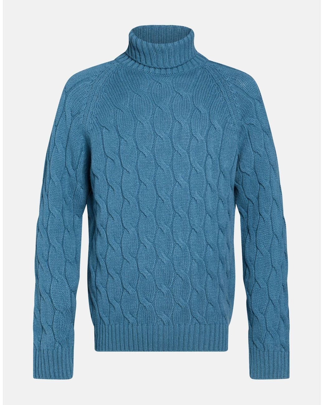 Gran Sasso Blue Slate Turtleneck Virgin Wool for men