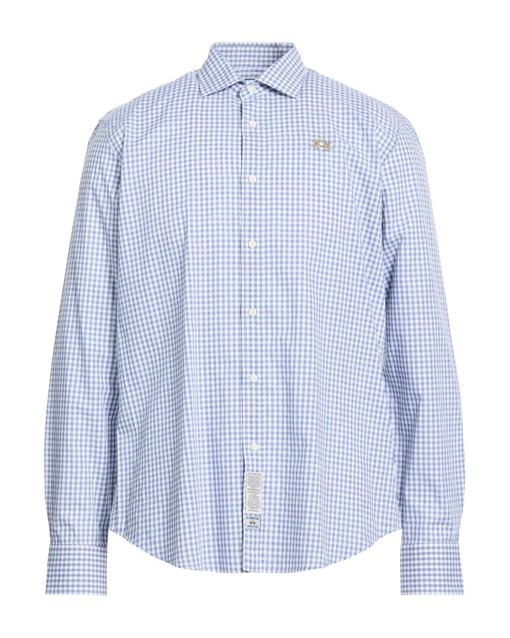 La Martina Blue Shirt Cotton for men