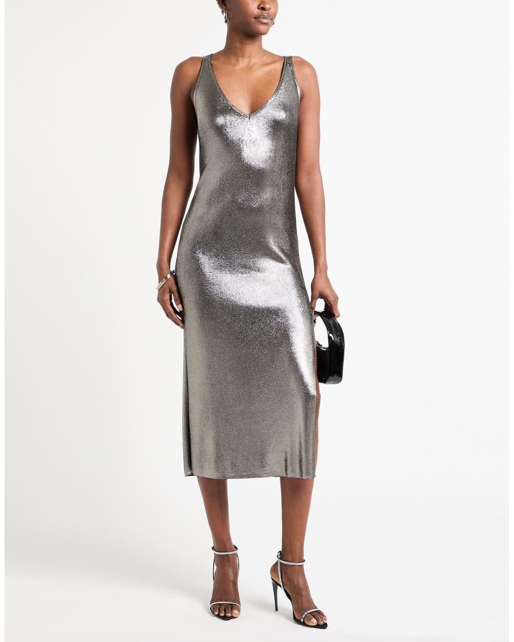 Elisabetta Franchi Gray Midi Dresses