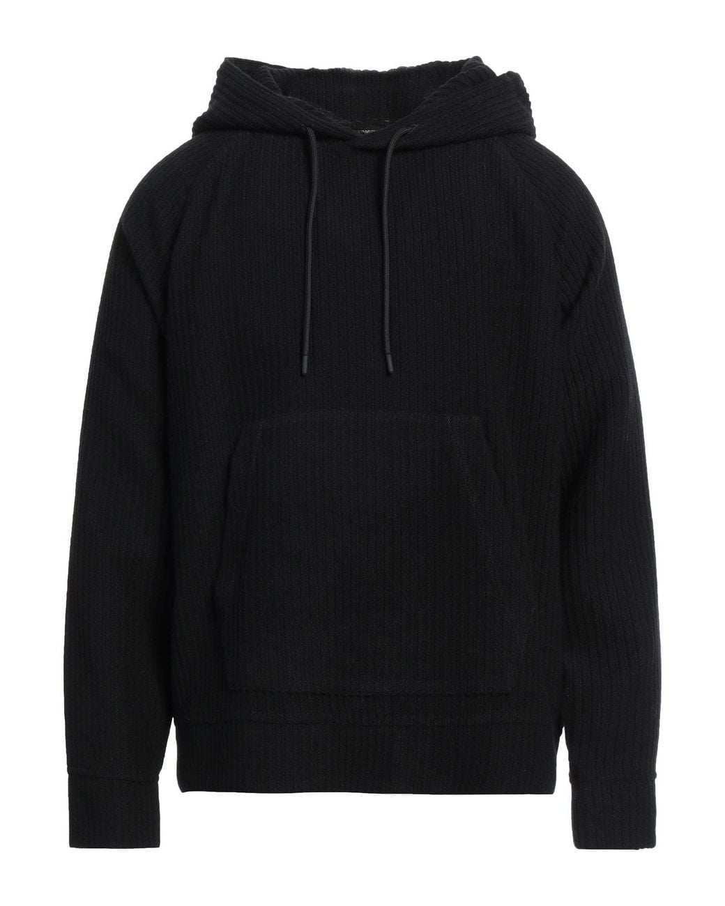 Emporio Armani Black Sweatshirt Virgin Wool, Polyamide, Viscose for men
