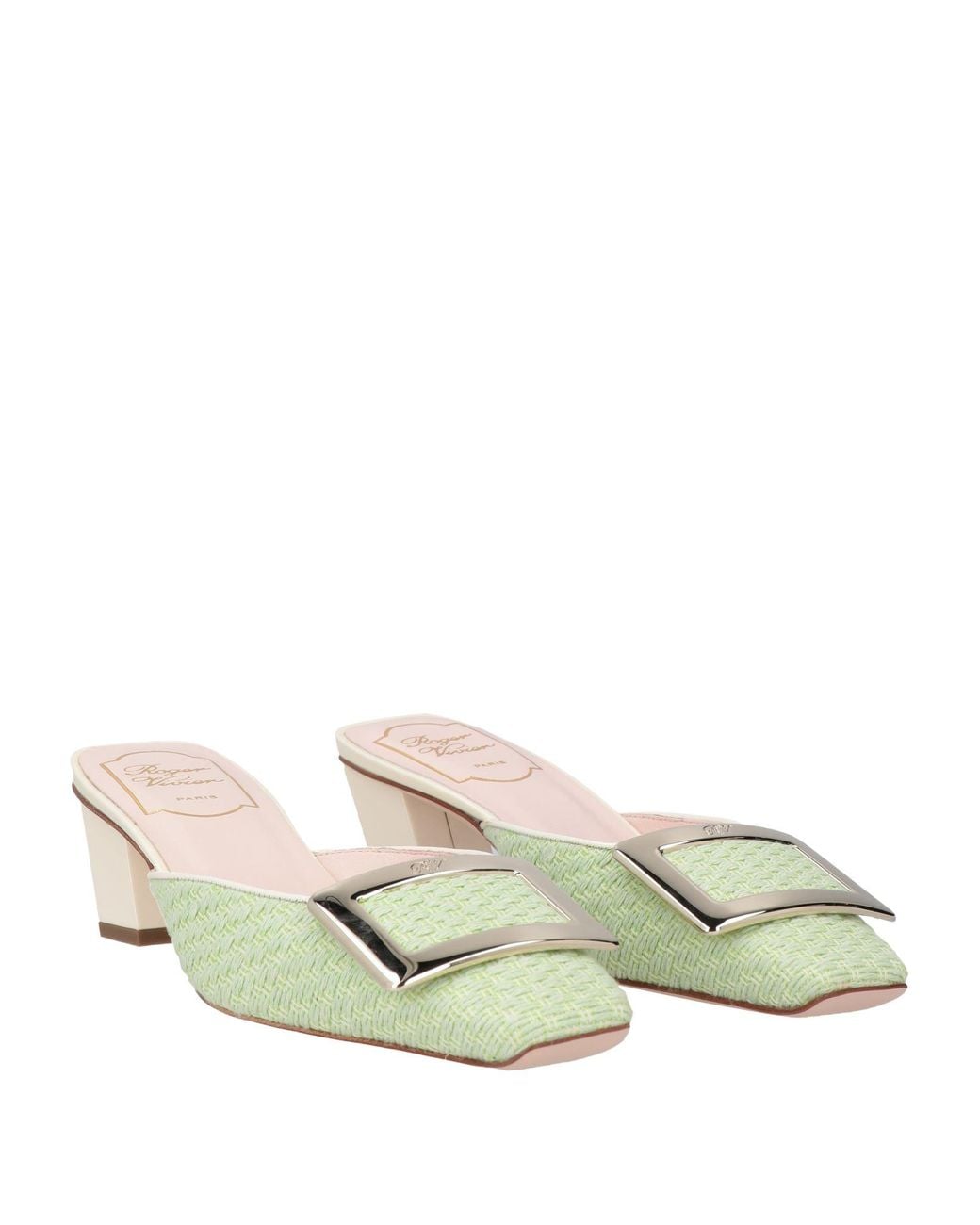 Roger Vivier Natural Mules & Clogs Textile Fibers, Leather
