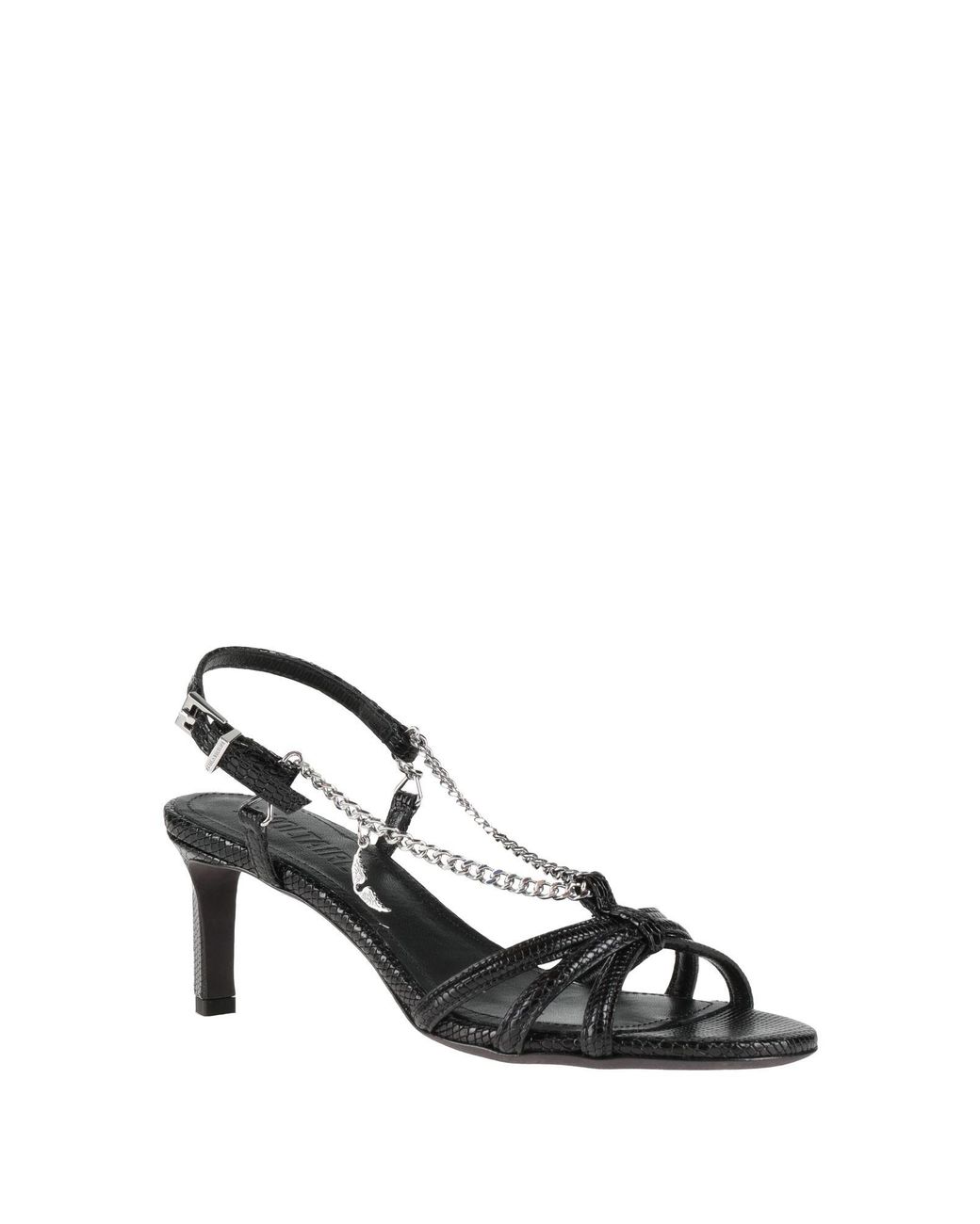 Zadig & Voltaire Black Sandals Leather, Metal