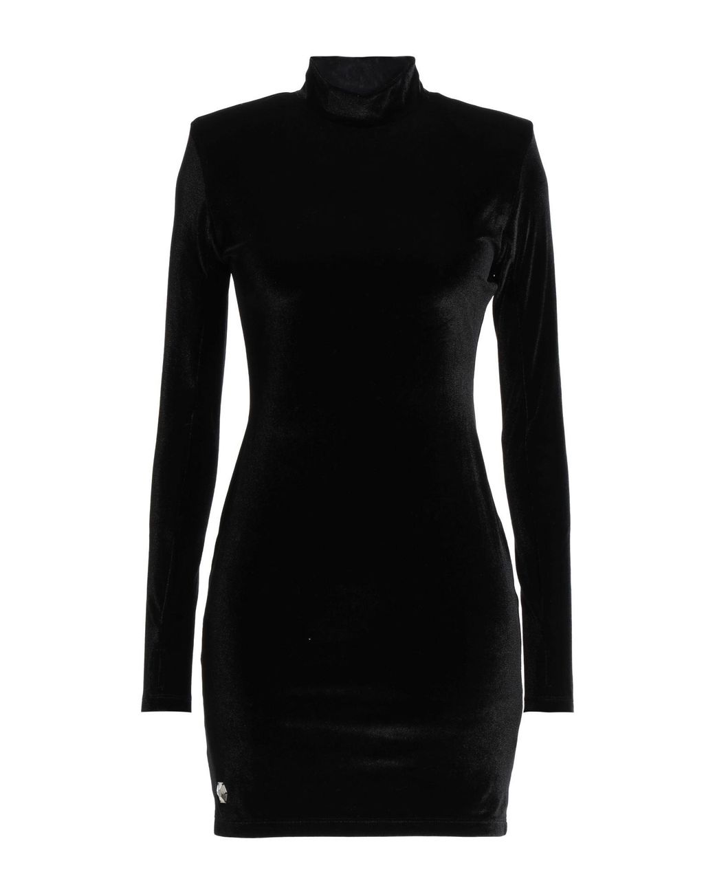 Philipp Plein Black Mini Dress Polyester, Elastane