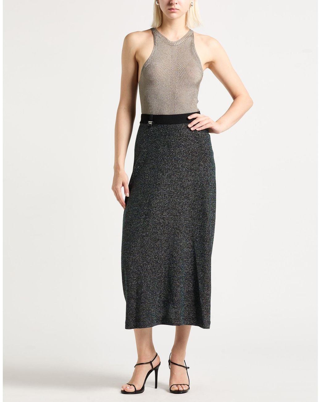 High Gray Midi Skirt