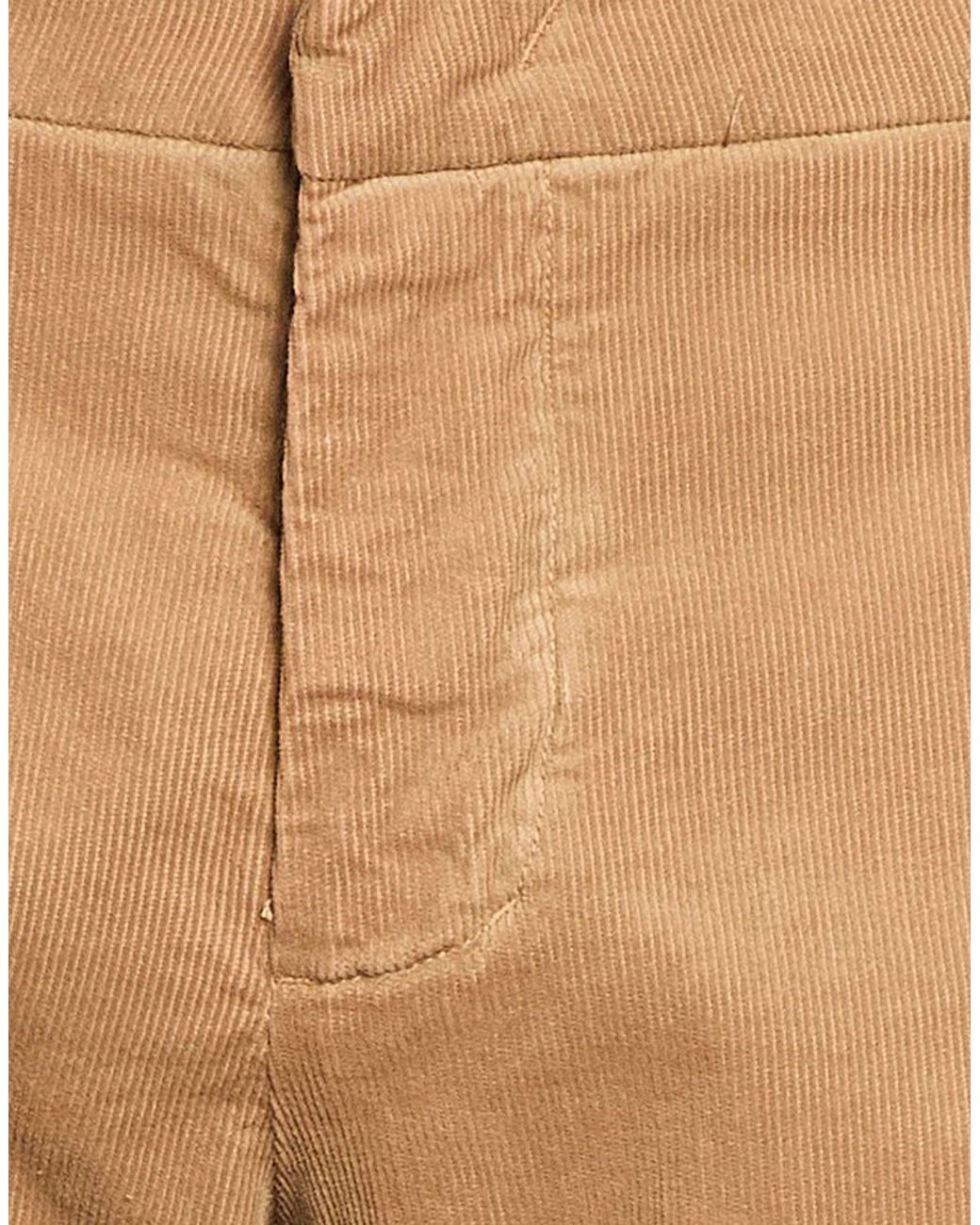 Entre Amis Brown Camel Pants Cotton, Elastane for men