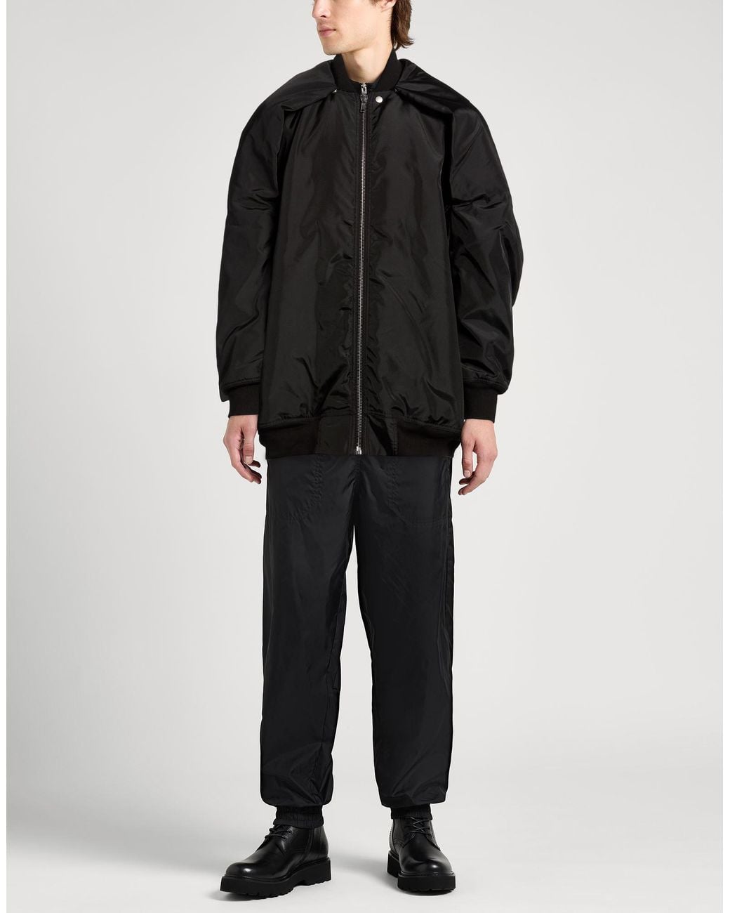 Rick Owens Black Coat Polyamide for men