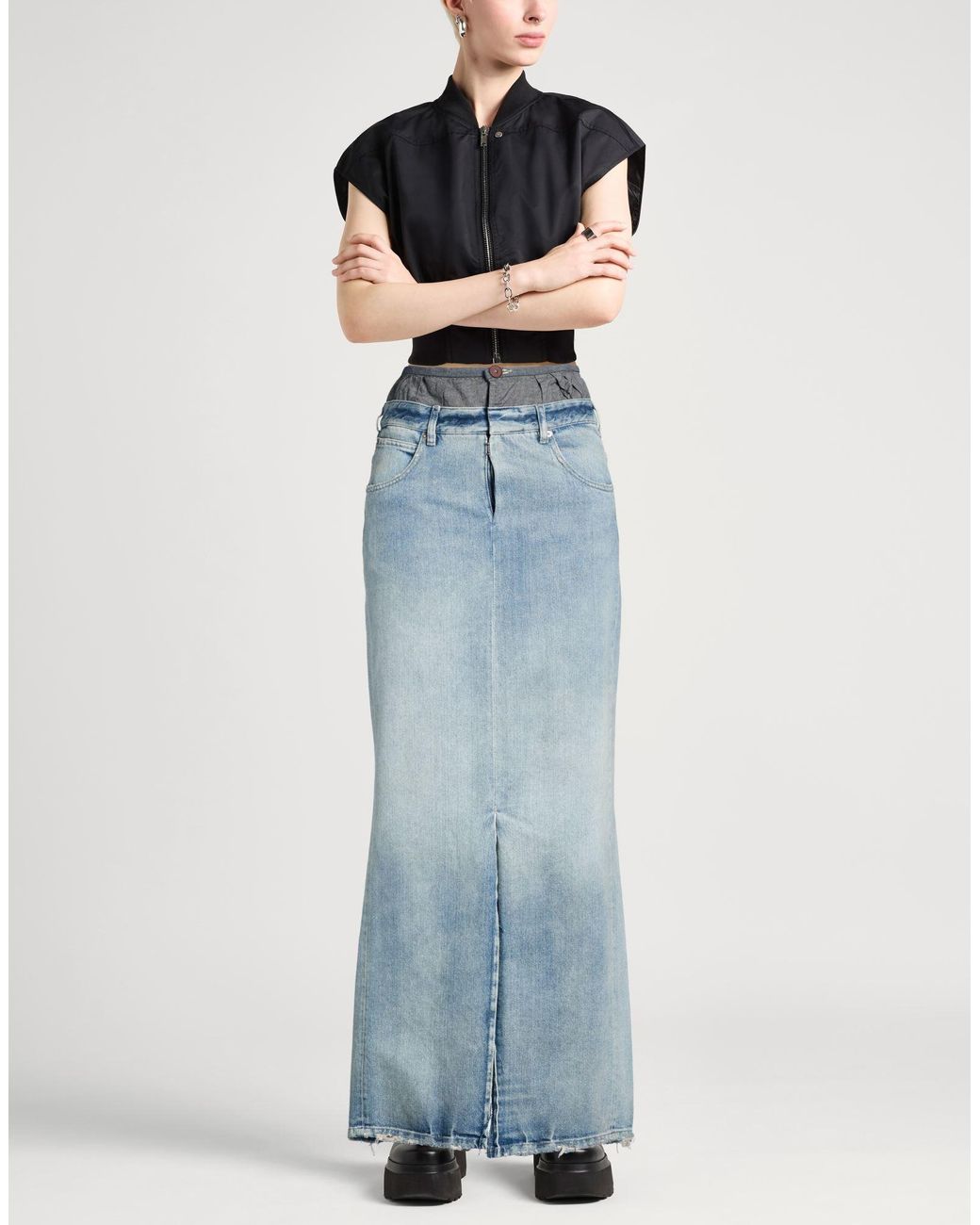Maison Margiela Blue Denim Skirt Cotton