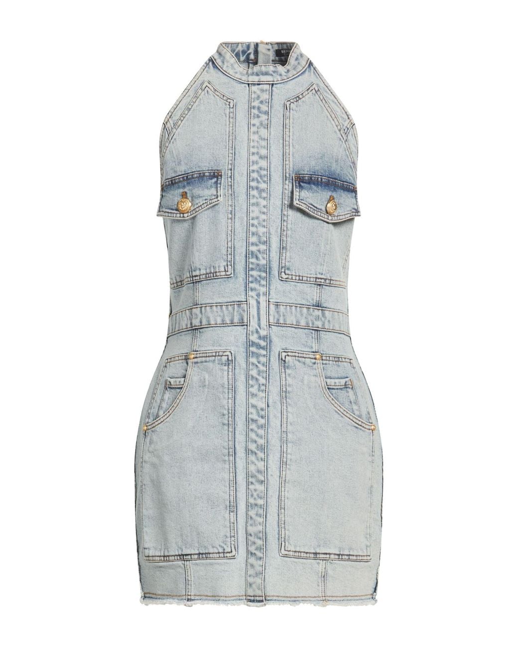 Robe Courte Balmain en coloris Blue