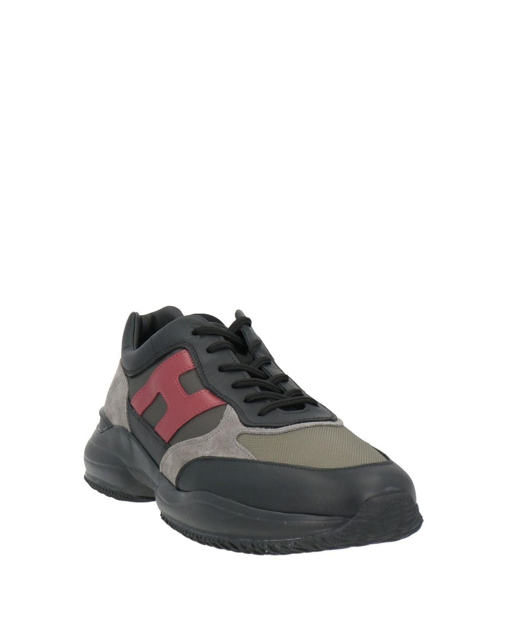 Hogan Black Sneakers Textile Fibers, Leather for men