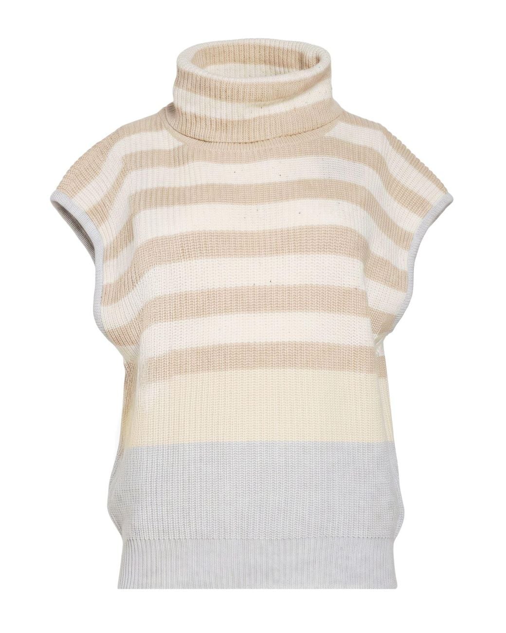 Gran Sasso White Turtleneck Cashmere, Wool, Metal, Polyamide