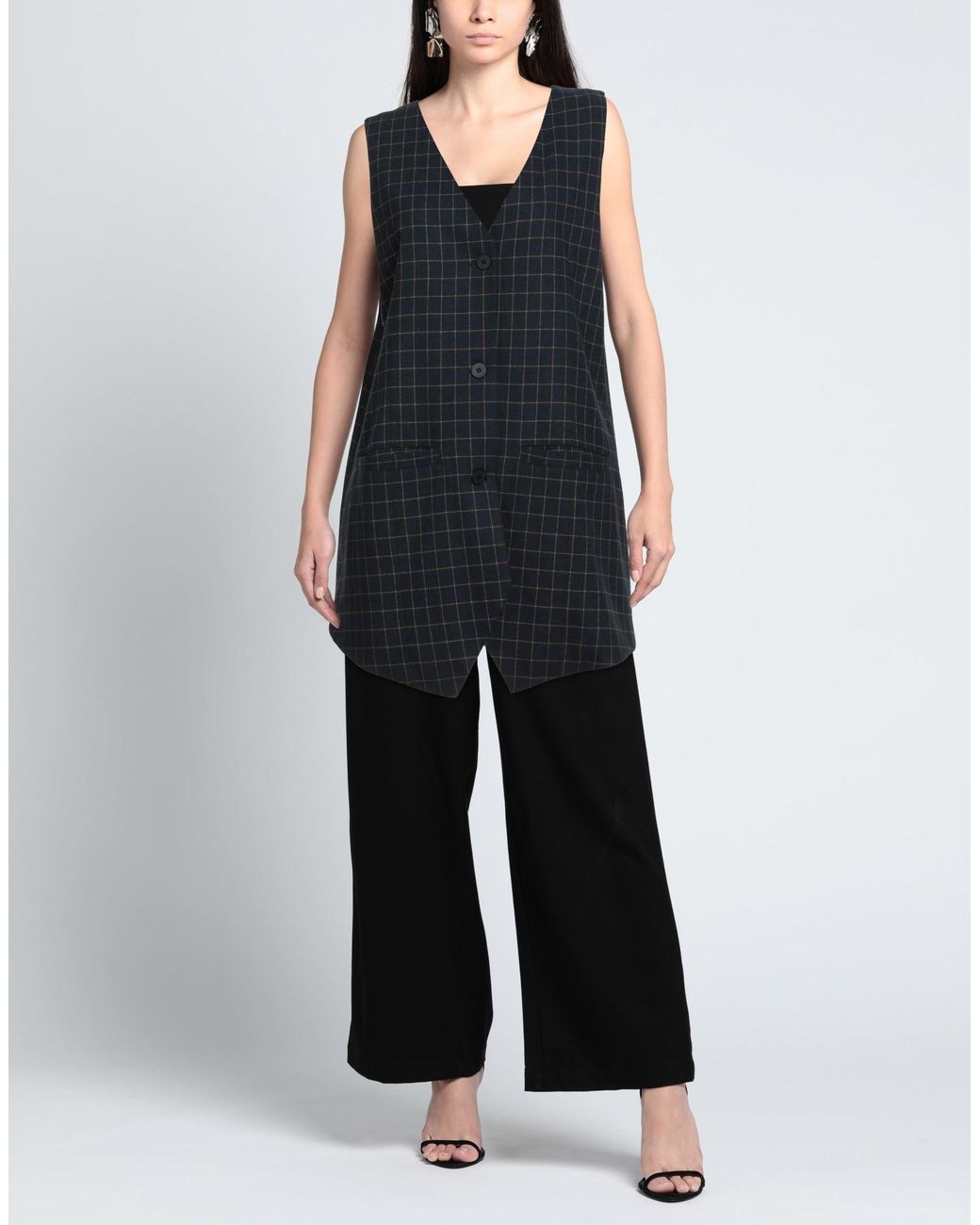 Niu Blue Midnight Tailored Vest Viscose, Polyester, Wool, Elastane