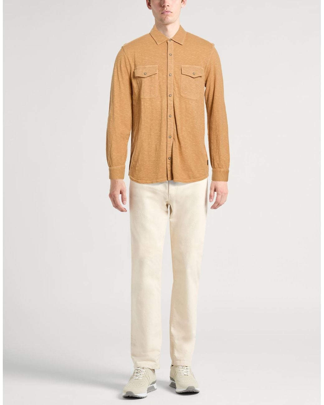 John Varvatos Multicolor Mustard Shirt Organic Cotton for men