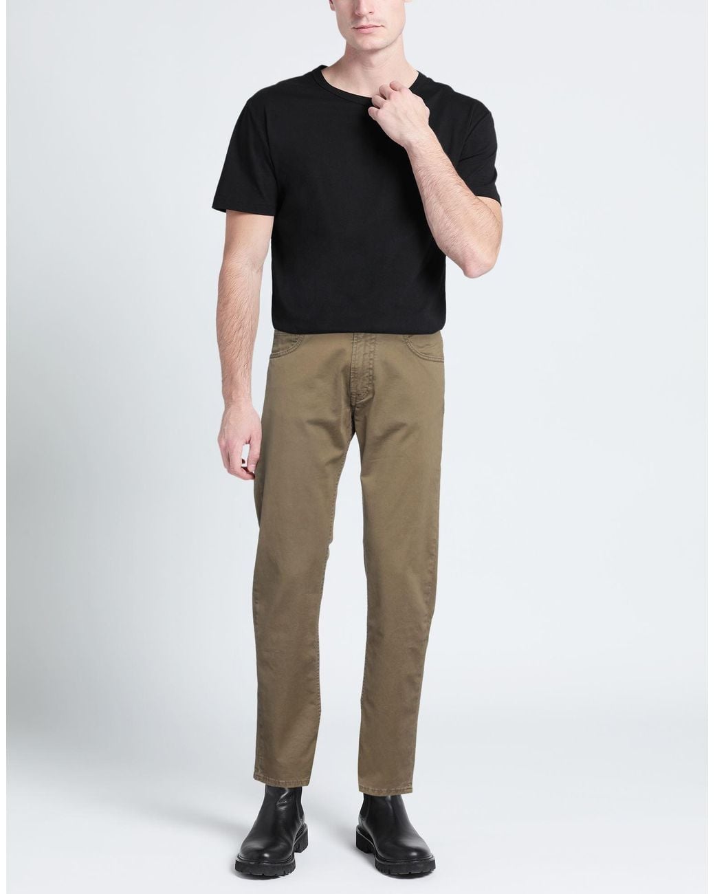 DW DENIM WORLD Natural Pants Cotton, Elastane for men