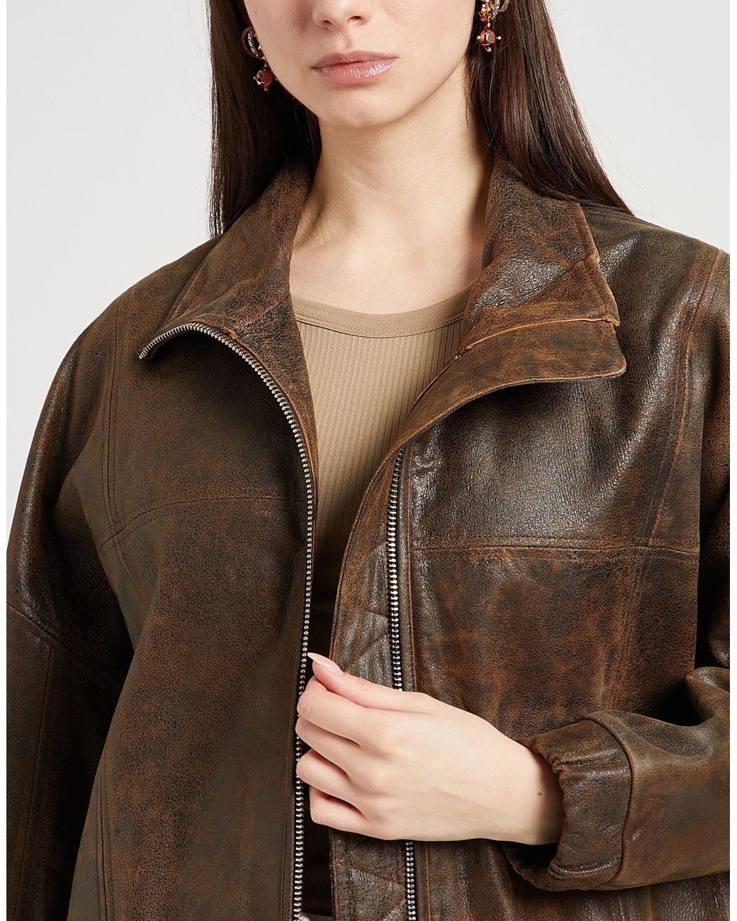 MAX&Co. Brown Tarocco Jacket Lambskin