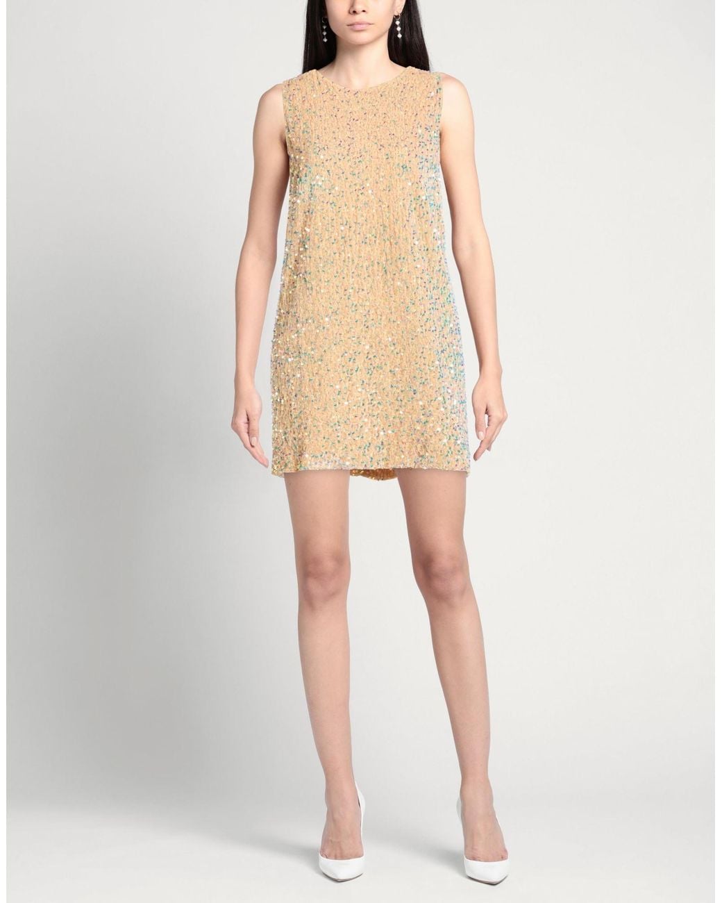 Nora Barth Natural Mini Dress Polyester, Viscose