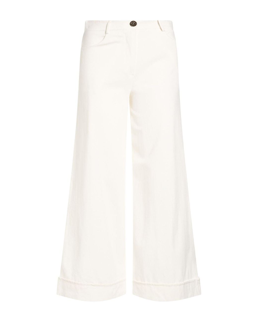 LANACAPRINA White Ivory Pants Viscose, Polyamide, Elastane