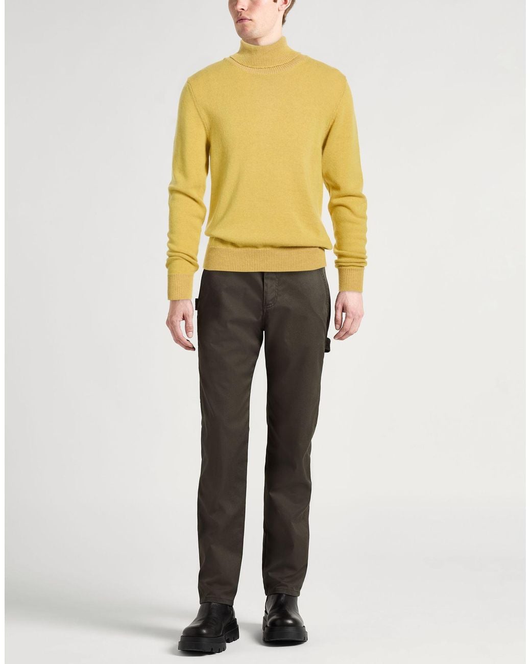 Caruso Yellow Turtleneck Wool for men