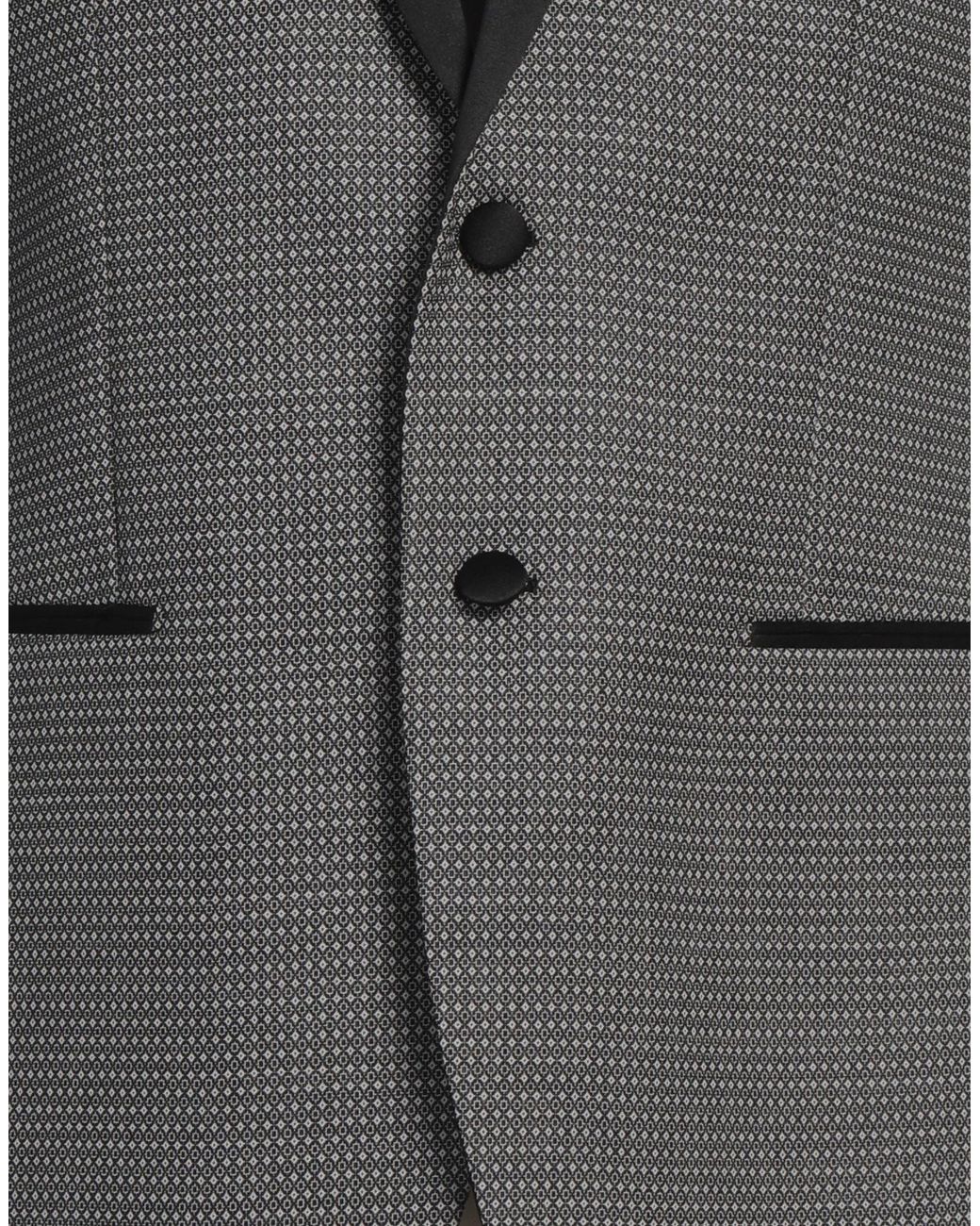Paoloni Black Blazer Wool, Cotton for men
