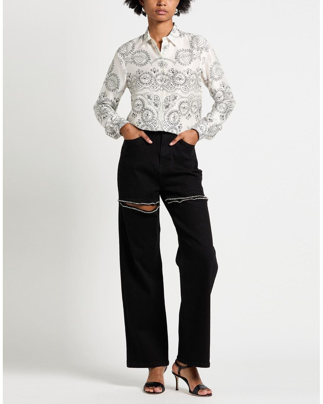 Xacus White Ivory Shirt Viscose, Silk