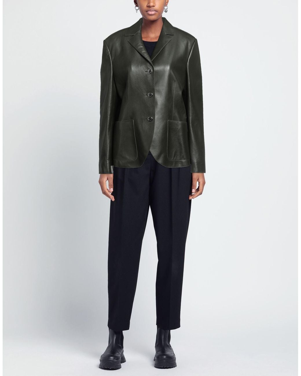 Jacob Cohen Black Blazer Sheepskin
