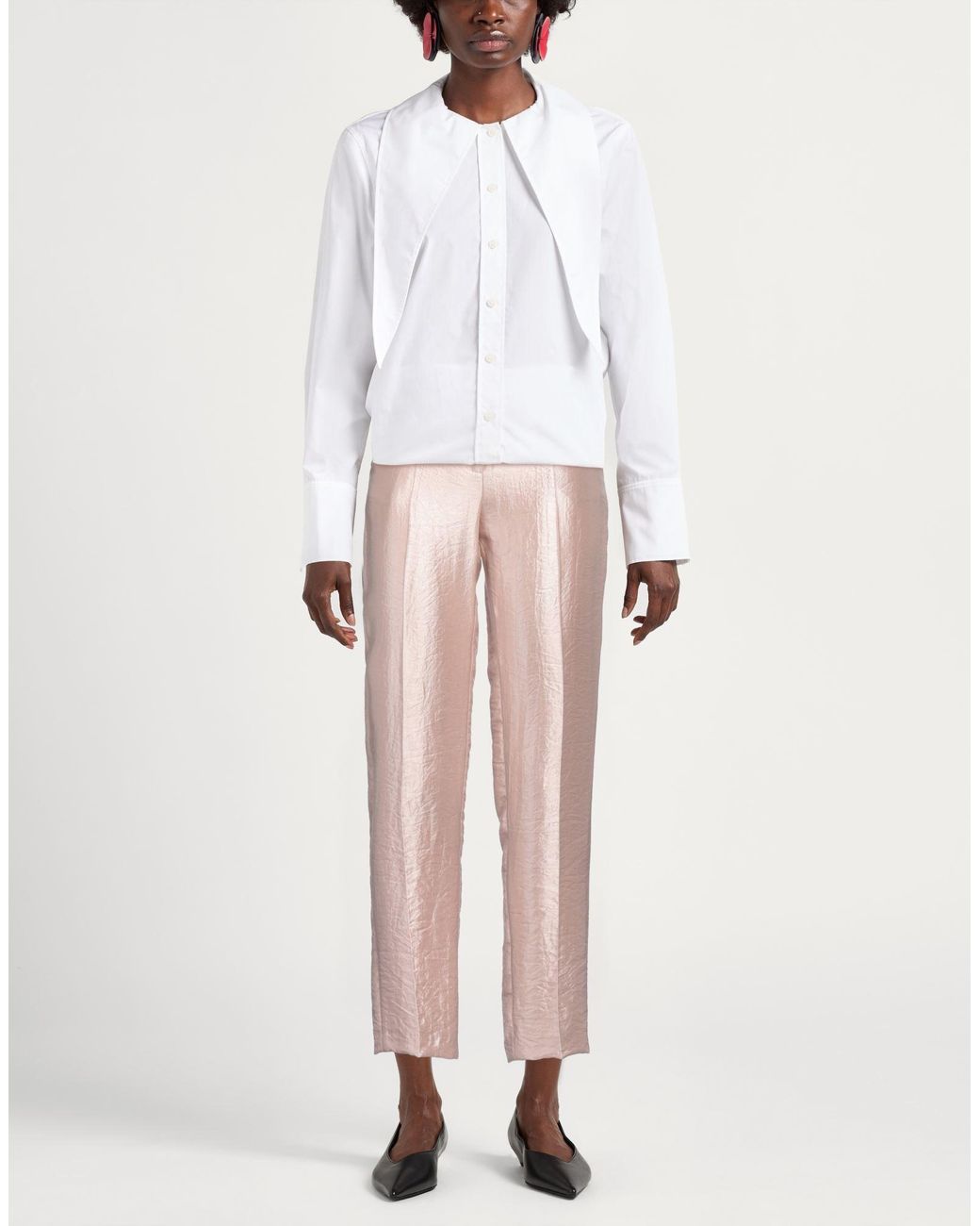 Manuel Ritz Pink Blush Pants Viscose, Polyamide, Polyester