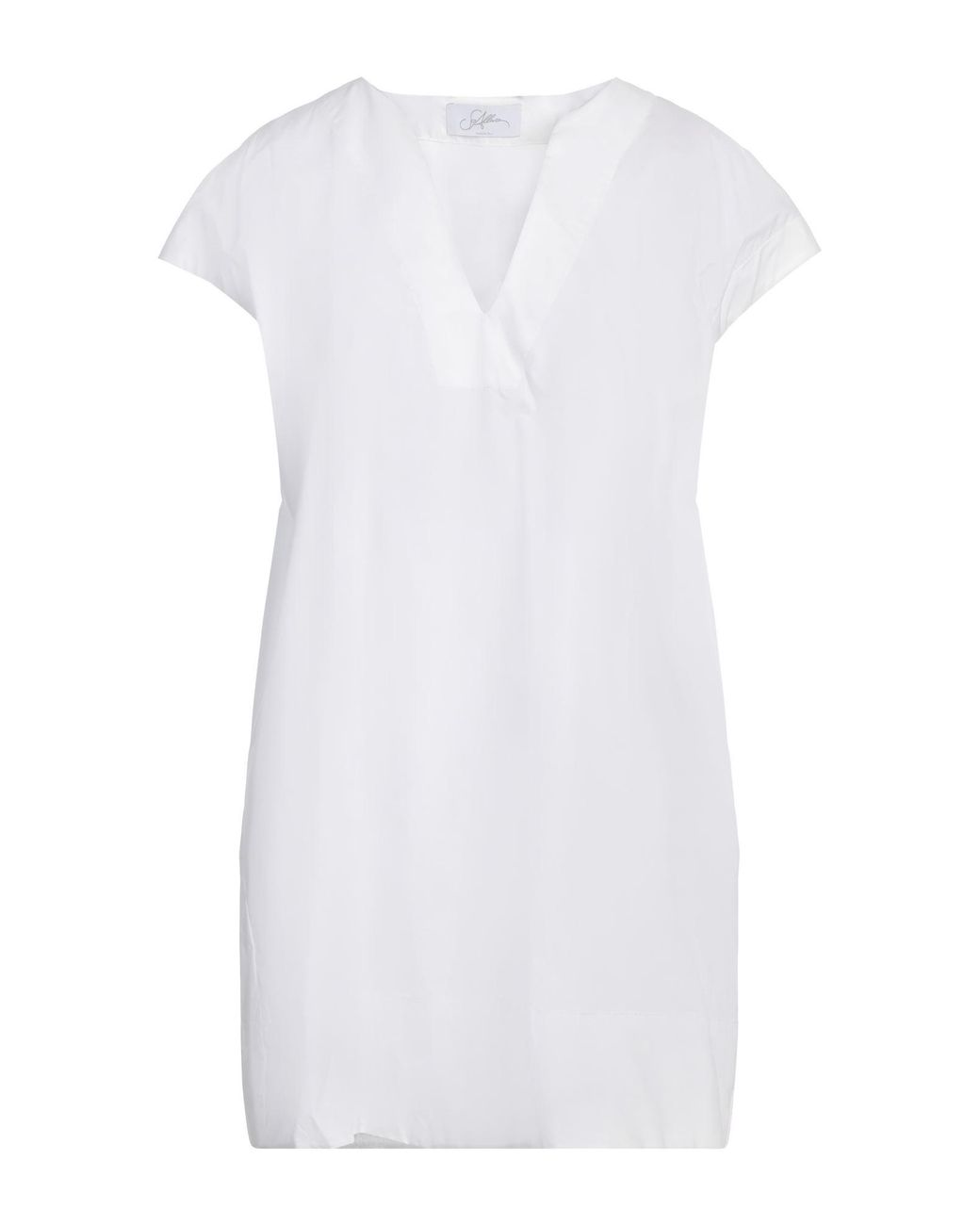 Soallure White Mini Dress Cotton, Polyamide, Elastane