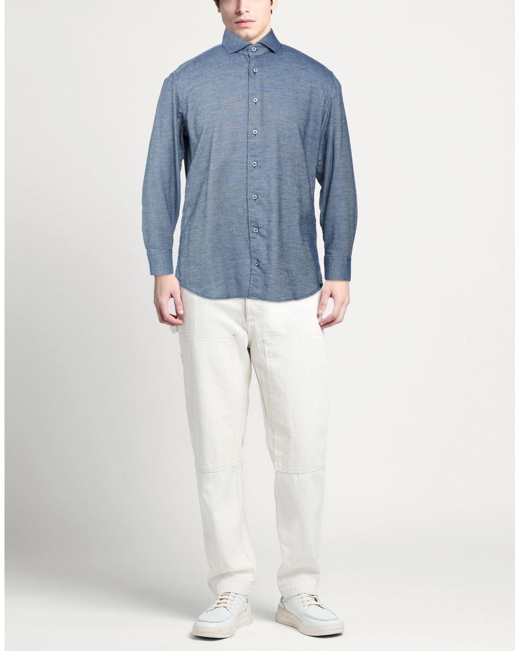 BASTONCINO Blue Shirt Cotton for men