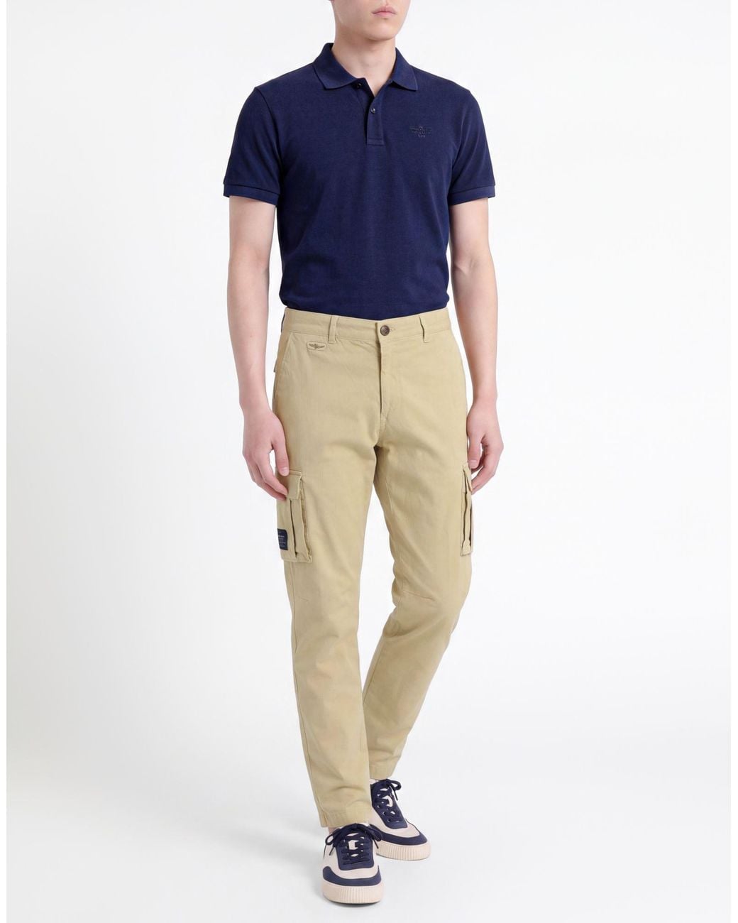 Aeronautica Militare Natural Pants Cotton, Elastane for men