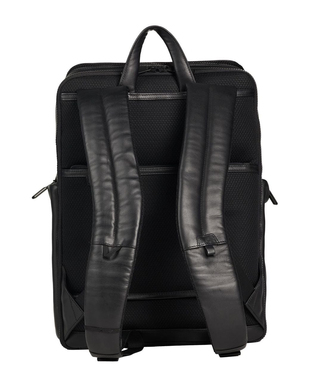 Piquadro Black Backpack Cow Leather, Metal for men