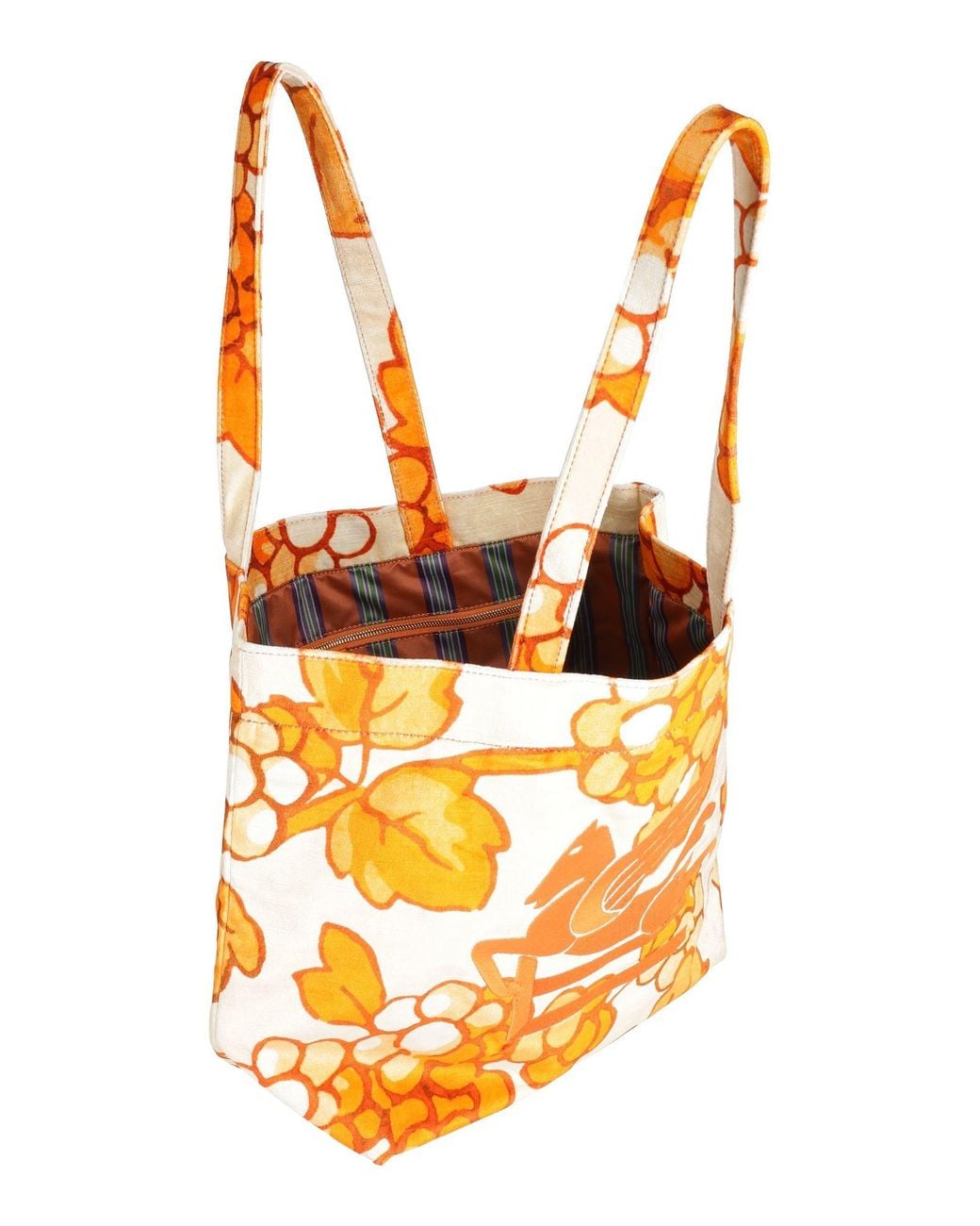 Etro Orange Shoulder Bag Textile Fibers