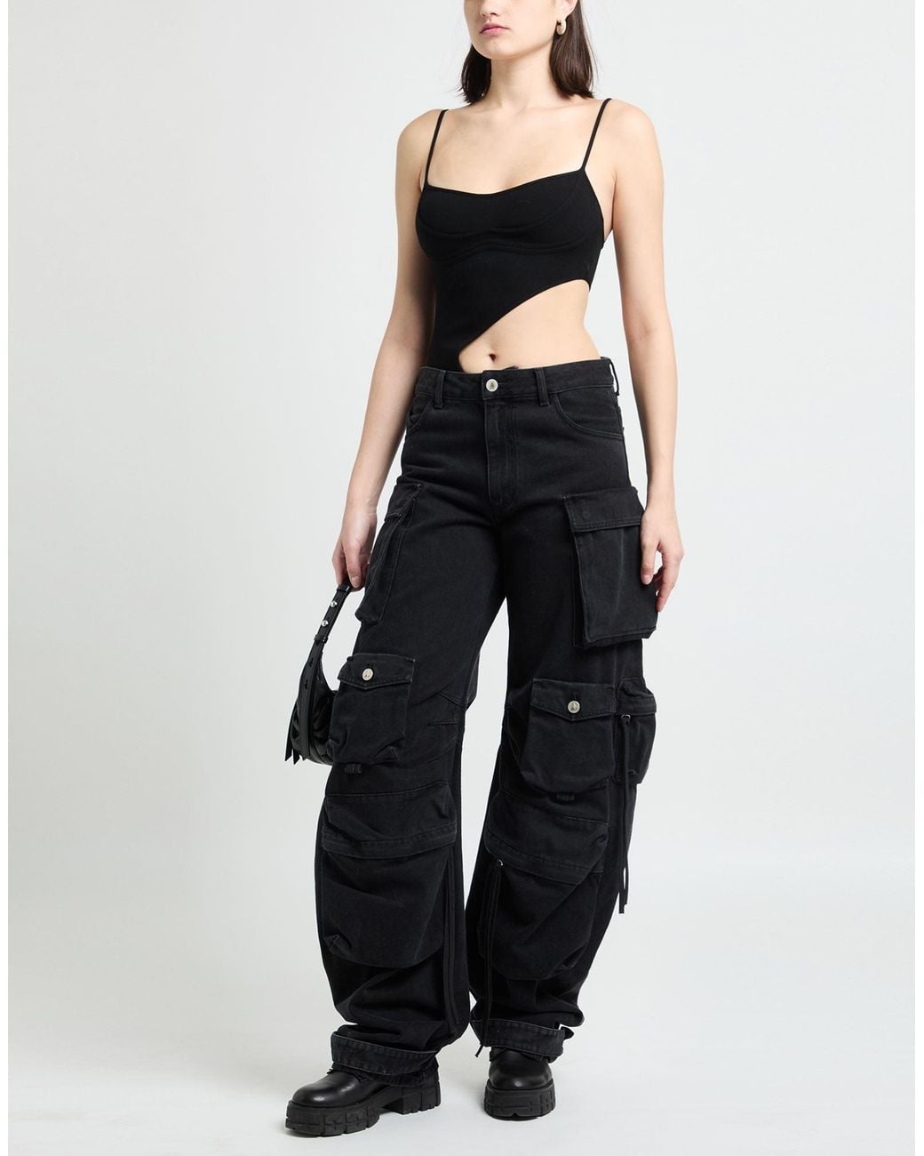 Mugler Black Bodysuit Viscose, Polyester
