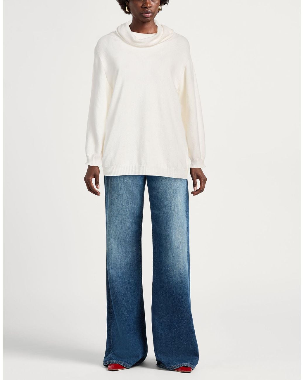 Alpha Studio White Turtleneck