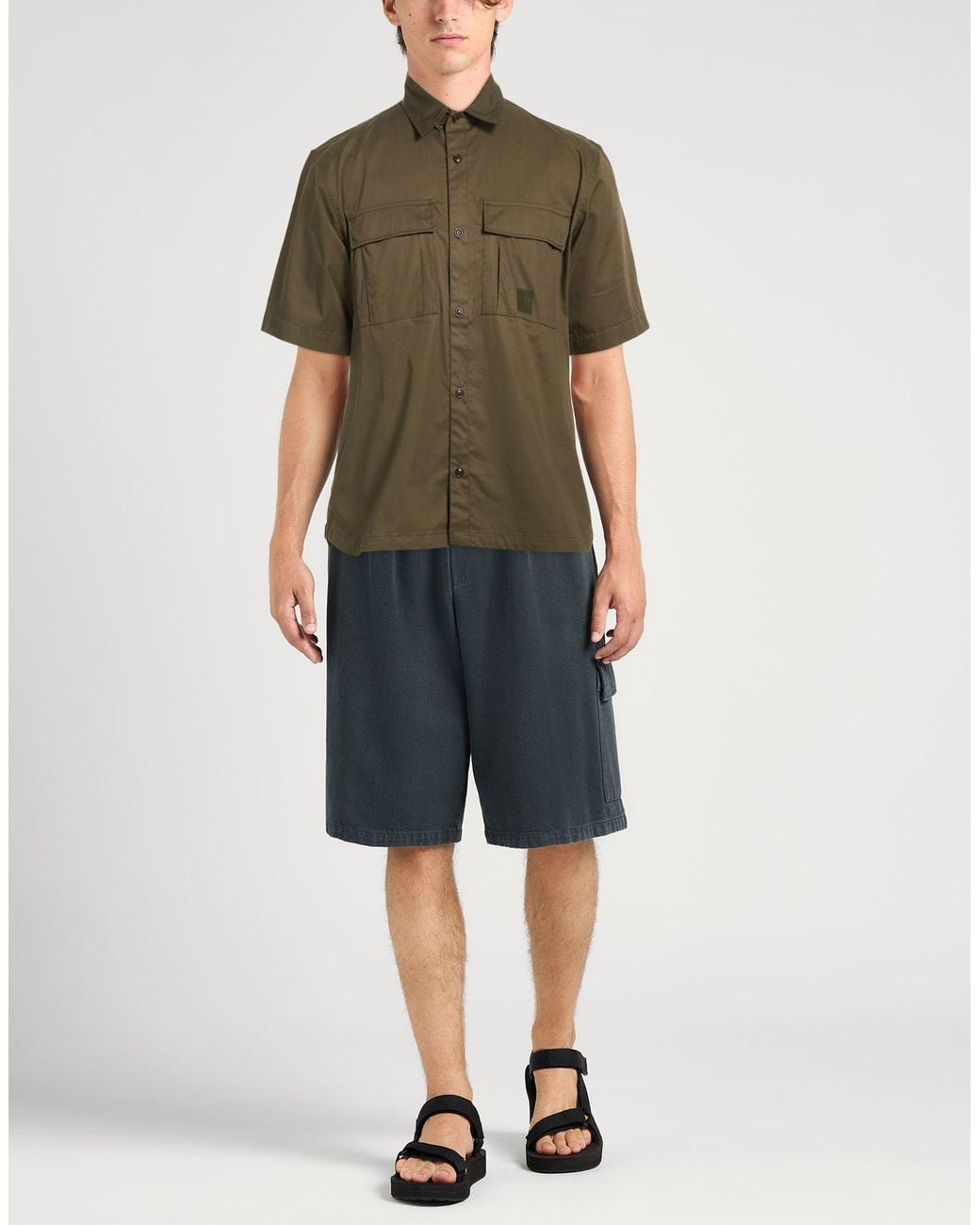 C P Company Green Military Shirt Cotton for men