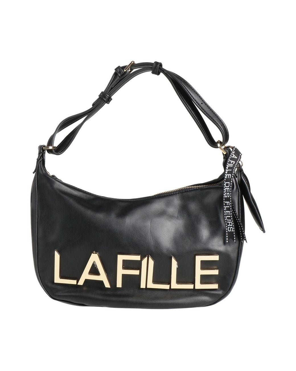 La Fille Des Fleurs Black Shoulder Bags