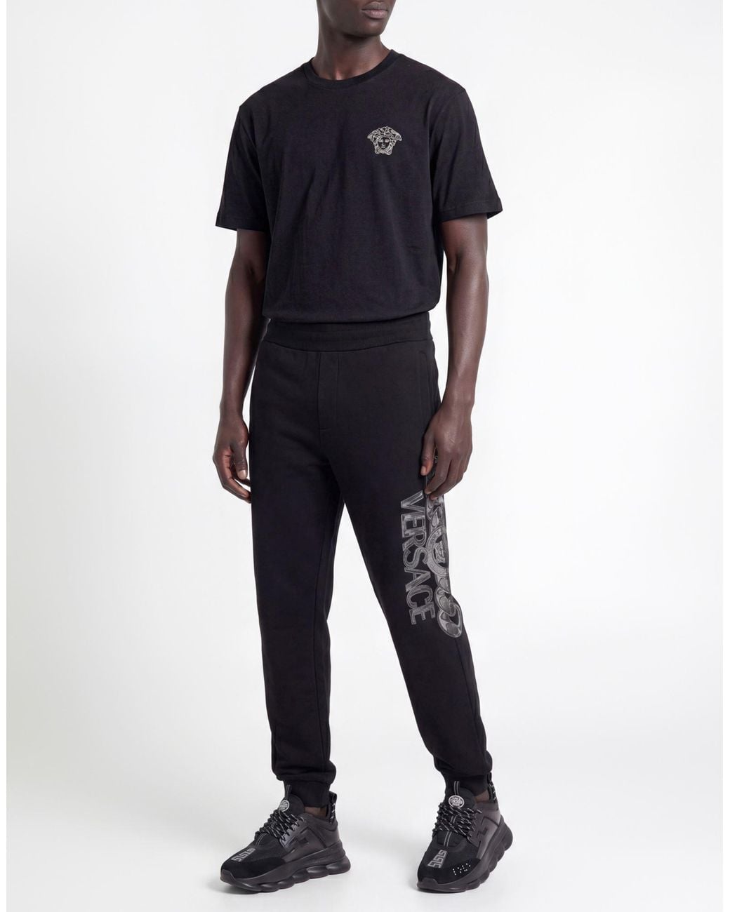 Versace Black Pants Cotton for men
