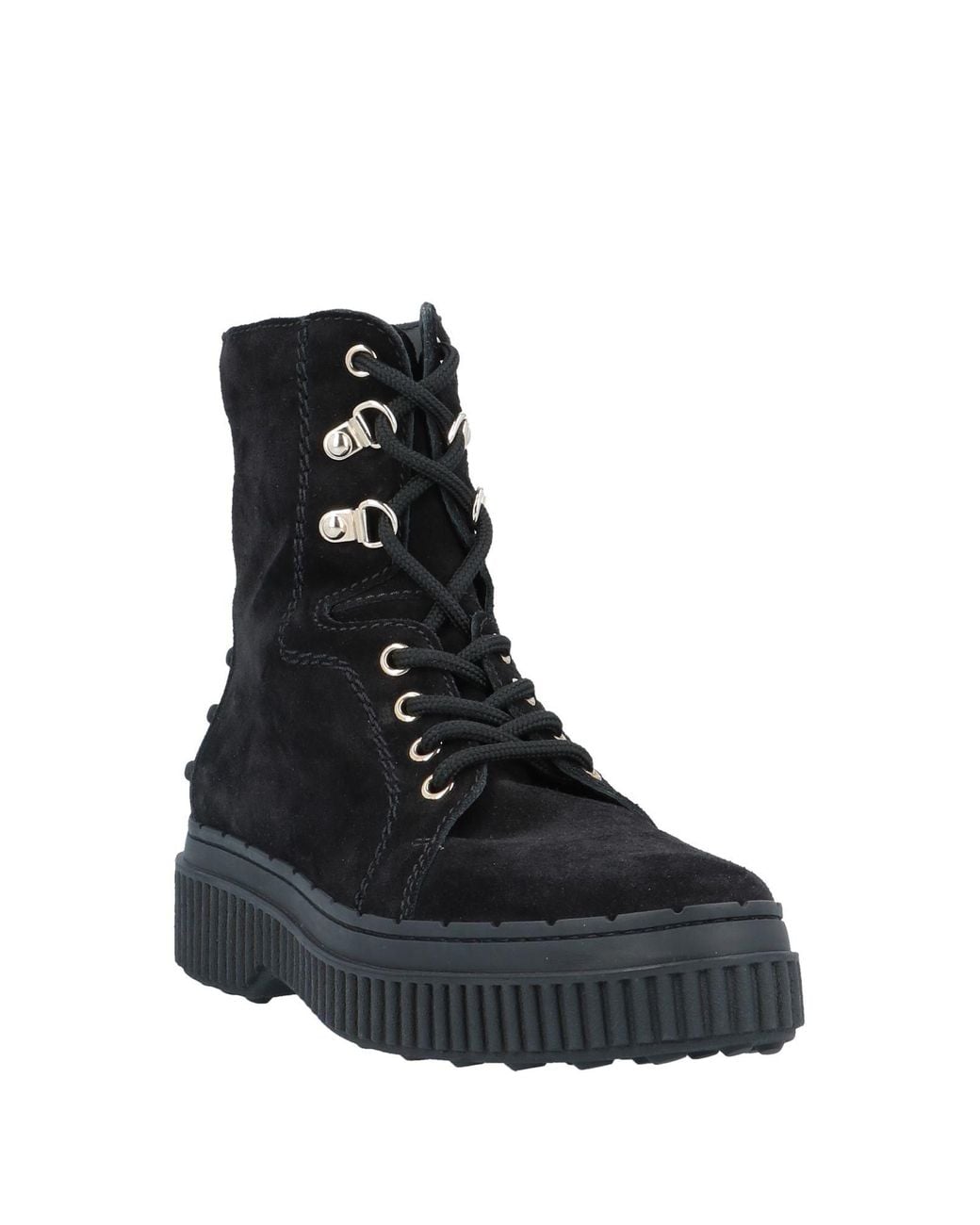 Tod's Black Lace-Up Combat Boots