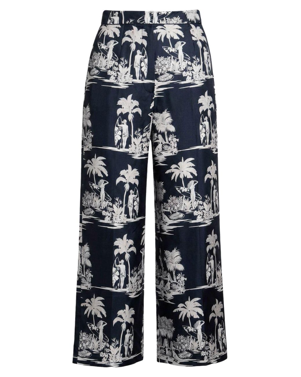 Max Mara Blue Pants Silk